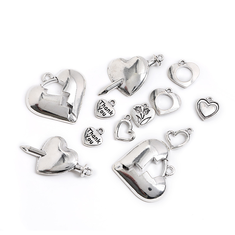 Zinc Alloy Heart Pendants