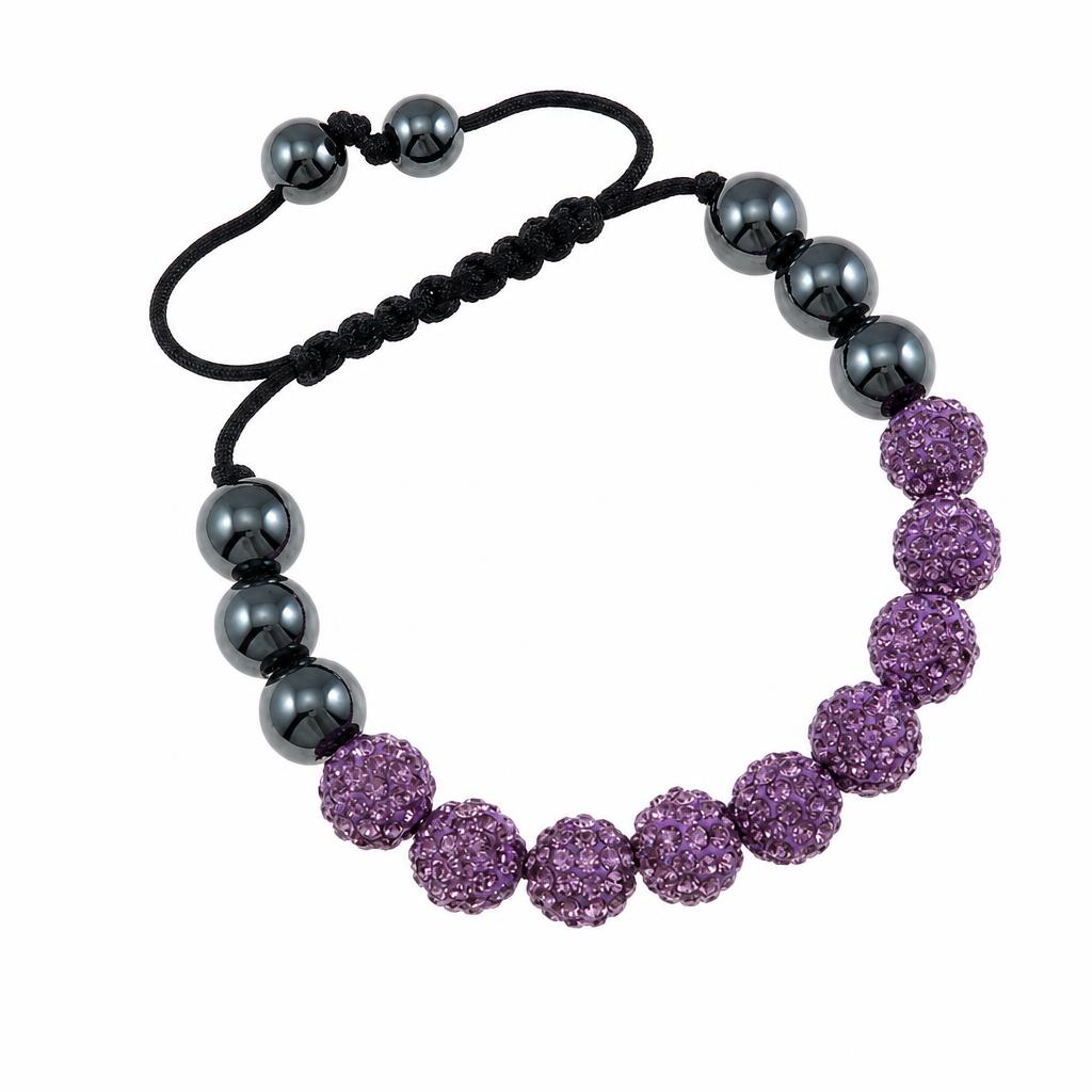 Rhinestone Woven Ball Bracelets