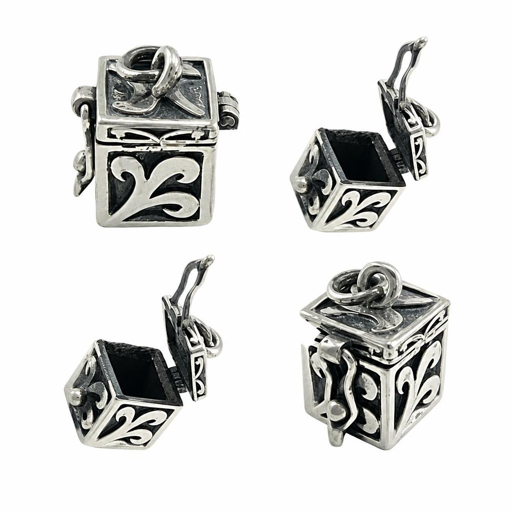 Sterling Silber European Gebet Box Anhänger