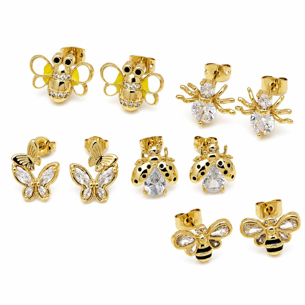Cubic Zircon Brass Earring