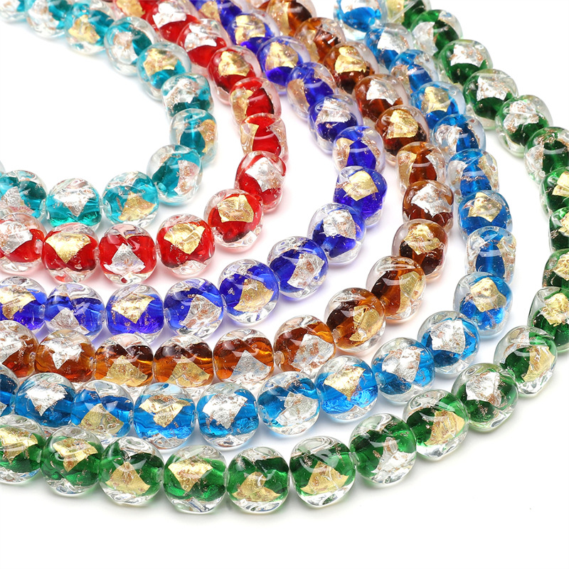 Perles de Murano feuille d'or