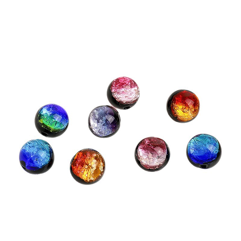Silver Foil Lampwork Beads