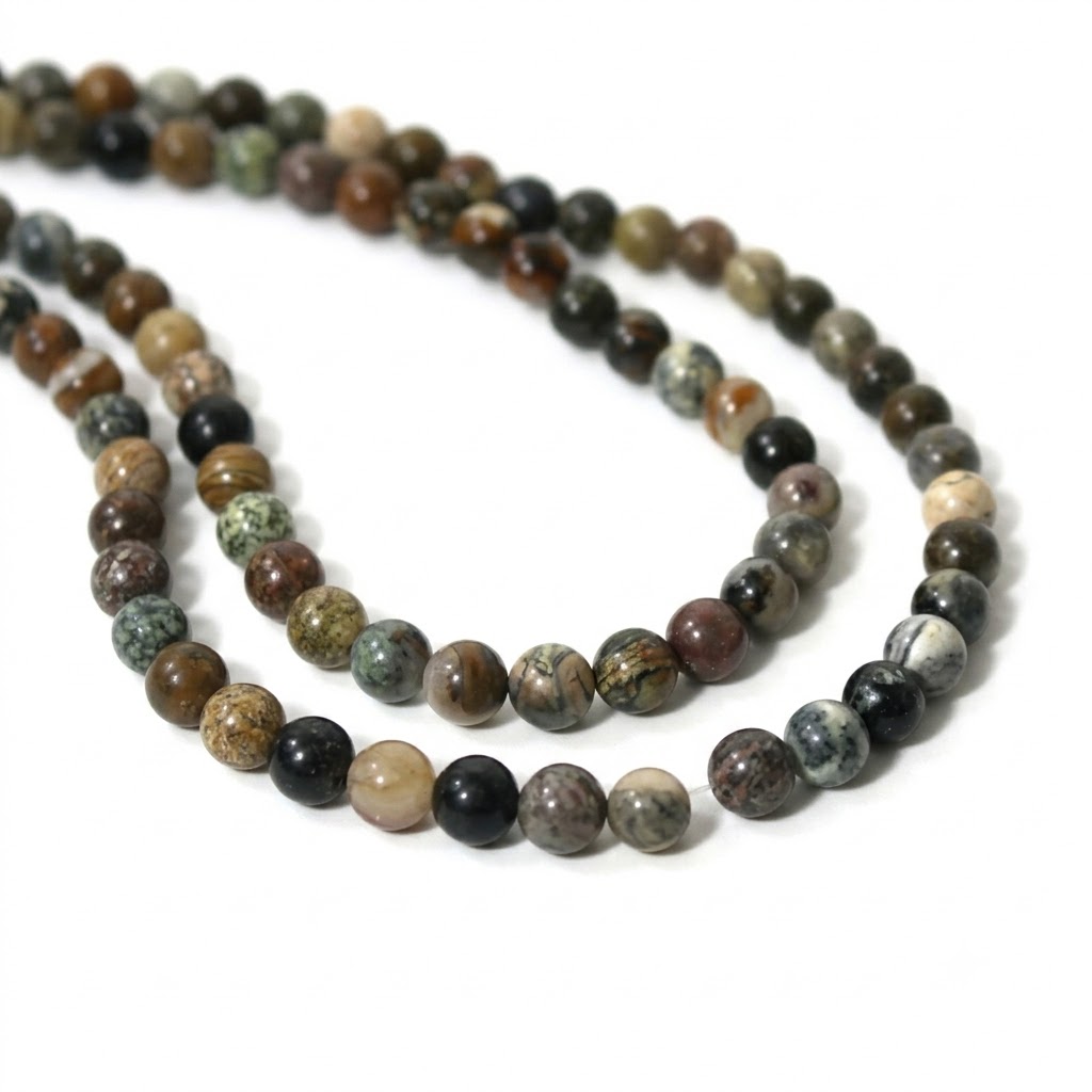Silver Leaf Jasper Bead