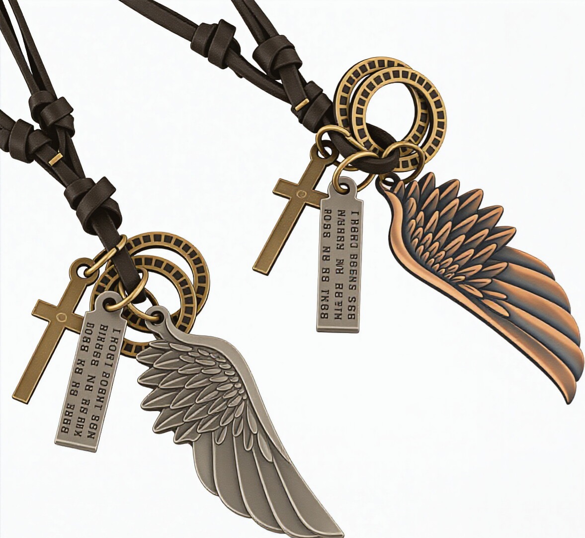 Collar de cadena suéter de cuero de vaca