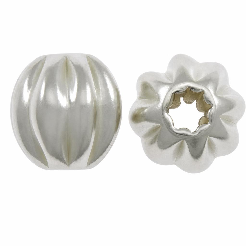 Sterling Silver Corrugated Beads
