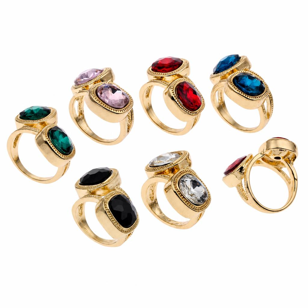 Bague en alliage zinc et verre 