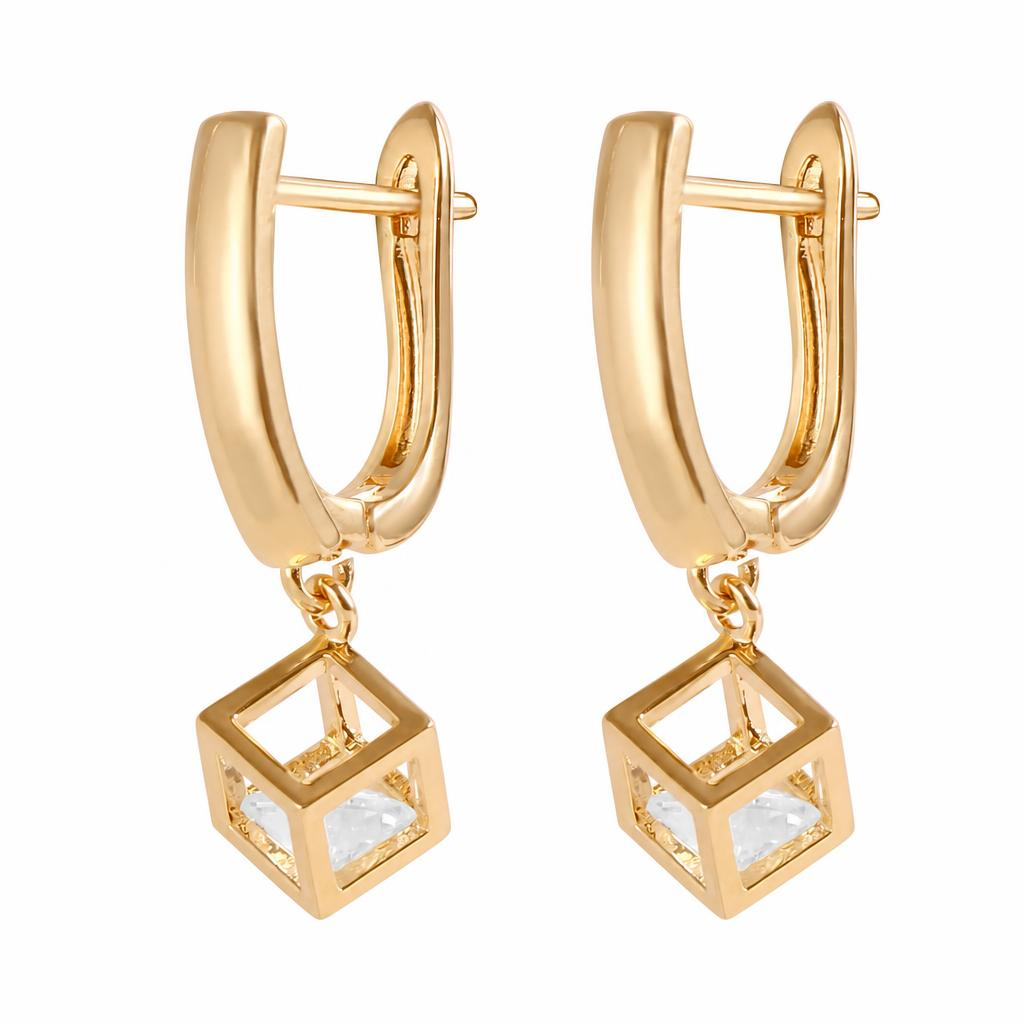 Zinc Alloy Rhinestone Leverback Earring