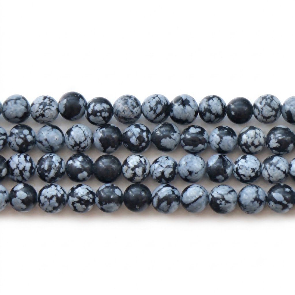 Snowflake Obsidian Bead