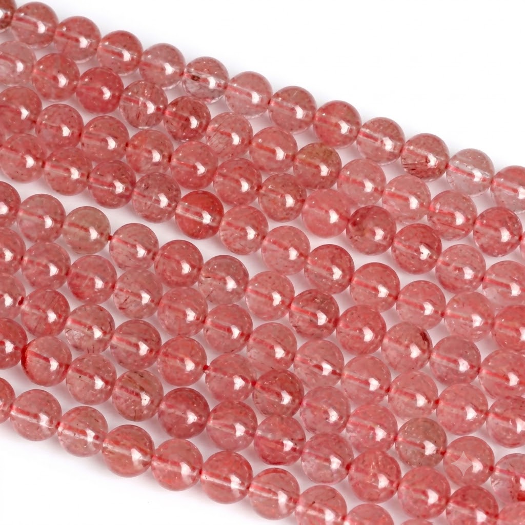 Watermelon-red beads