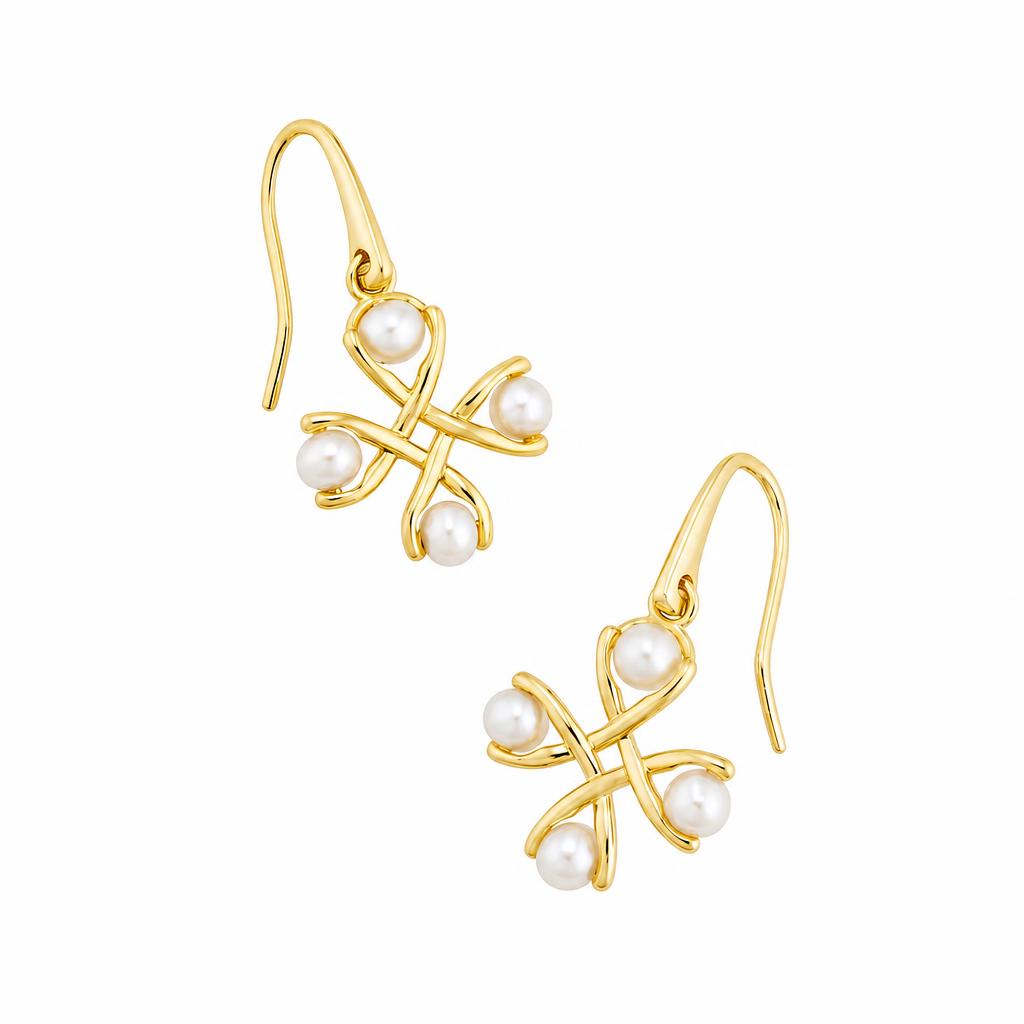 Freshwater Pearl Brass Earring