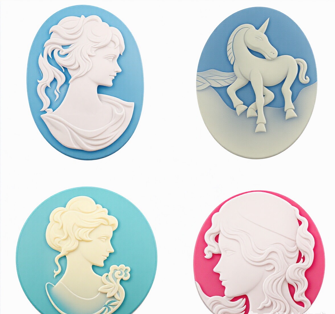 Different Background Cameo Resin Cabochon