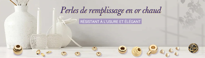 Perles de remplissage en or chaud