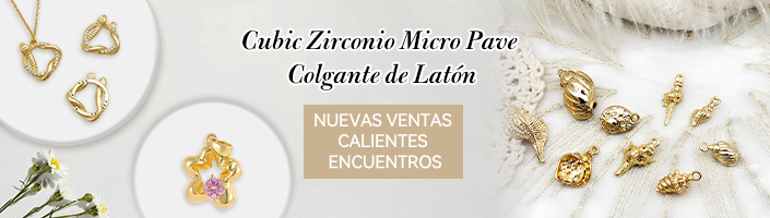 Cubic Zirconio Micro Pave Colgante de Latón