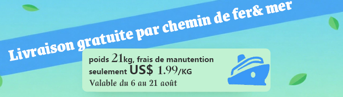 Livraison gratuite par chemin de fer& mer