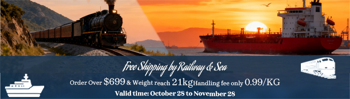 Free Shipping by Railway & Sea