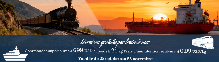 Livraison gratuite par train & mer‌