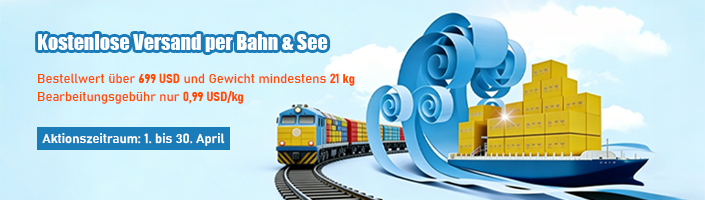 ‌Kostenlose Versand per Bahn & See‌