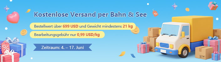 Kostenlose Versand per Bahn & See‌