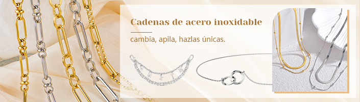 Cadenas de acero inoxidable — cambia, apila, hazlas únicas.