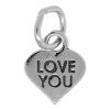 Zinc Alloy Message Pendants, Heart, word love, plated 