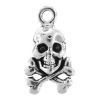 Zinc Alloy Skull Pendants, plated nickel, lead & cadmium free Approx 3.5mm 