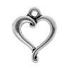 Sterling Silver Heart Pendants, 925 Sterling Silver, plated Approx 3.5mm 