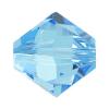 Perle bicône Xilion cristal CRYSTALLIZED™5328, CRYSTALLIZED™, facettes, aigue-marine, 4mm Vendu par sac